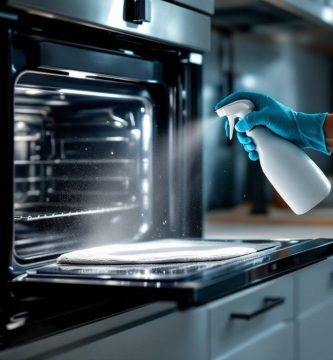 Limpieza segura de la bandeja inferior del horno