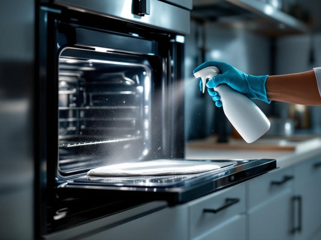Limpieza segura de la bandeja inferior del horno